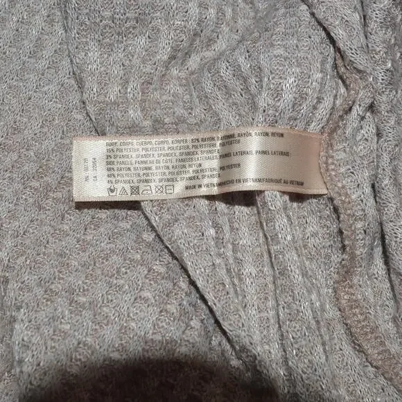 Anthropologie Women's XS waffle knit top Saturday Sunday cross ruffle back - Picture 4 of 6